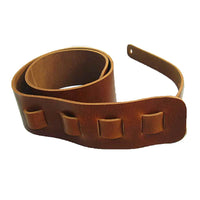 Adjustable Guitar Strap II Full Grain Buffalo Leather Acoustic or Electric - Tan