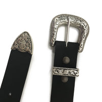 1.5" (38mm) Black Western Style Leather Belt Handmade in Canada by Zelikovitz Size 26 - 60