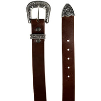 1.5" (38mm) Mahogany Western Style Leather Belt Handmade in Canada by Zelikovitz