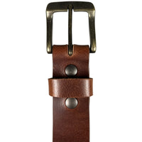 1.5"(38mm) Cognac Full Grain Leather Belt Handmade in Canada by Zelikovitz