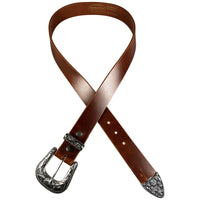 1.5" (38mm) Cognac Western Style Leather Belt Handmade in Canada by Zelikovitz