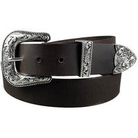 1.5" (38mm) Brown Western Style Leather Belt Handmade in Canada by Zelikovitz Size 26 - 60