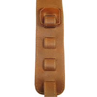 Adjustable Guitar Strap II Full Grain Buffalo Leather Stitched Acoustic or Electric - Tan