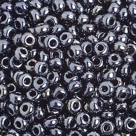 6/0 Gunmetal Metallic Glass Seed Beads 40 Grams