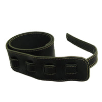 Adjustable Guitar Strap II Full Grain Buffalo Leather Stitched Acoustic or Electric - Black
