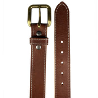 1.5"(38mm) Brown Latigo Leather Belt Handmade in Canada by Zelikovitz