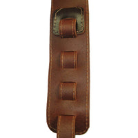 Adjustable Guitar Strap II Full Grain Buffalo Leather Stitched Acoustic or Electric - Mahogany