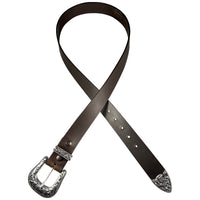 1.5" (38mm) Brown Western Style Leather Belt Handmade in Canada by Zelikovitz