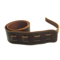 Adjustable Guitar Strap II Full Grain Buffalo Leather Stitched Acoustic or Electric - Mahogany