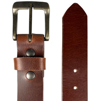 1.5"(38mm) Cognac Full Grain Leather Belt Handmade in Canada by Zelikovitz