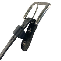 1.5"(38mm) Black Solid Buffalo Leather Stitched Belt Handmade in Canada by Zelikovitz Size 26 - 60