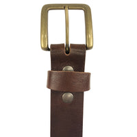 1.5"(38mm) Mahogany Full Grain Leather Belt Handmade in Canada by Zelikovitz Size 26-46