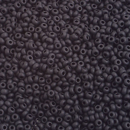 Image of 65029347 - 10/0 Opaque Matt Black Czech Seed Beads 40Grams