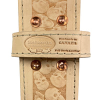 Leather Carpenters Tool Belt - Embossed Skulls and Stitched