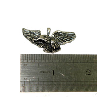 Pendant - Eagle Wings Spread Antique Silver Lead Free Nickel Free