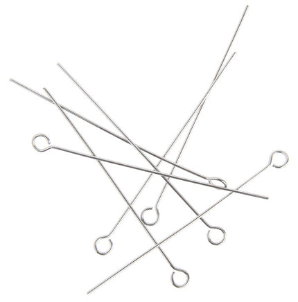 Image of 22601110 - Eye Pins 1.6" / 41mm 24 Gauge Rhodium