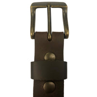 1.25"(32mm) Brown Solid Buffalo Leather Belt Handmade in Canada by Zelikovitz