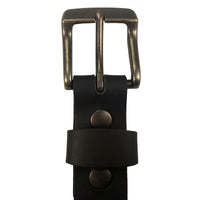 1.25"(32mm) Black Solid Buffalo Leather Belt Handmade in Canada by Zelikovitz