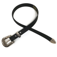 1" (25mm) Western Style  Buffalo Leather Belts - Black