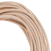 2mm Round Leather Cord - By The Yard - 3 Colors