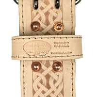 Leather Carpenters Tool Belt - Embossed Celtic and Stitched