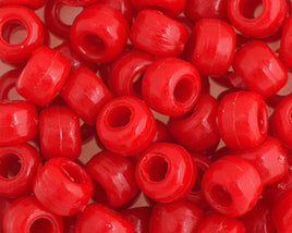 Plastic Crow Beads Red Opaque 9mm 1000 Pack