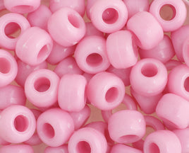 Plastic Crow Beads Pink Opaque 9mm 1000 Pack