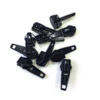 YKK #5C Nylon Short Tab Slider Zipper Pull Black - 25 Pack