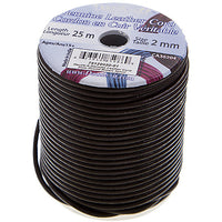 2mm Round Leather Cord - 25 Meters - 3 Colors