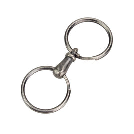 Steel Double Key Ring with Brass Connectors Antique Nickel