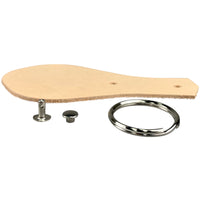 Key Fob Kit 10 Pack - Vegetable Tanned Tooling Leather with Key Ring and Rivet