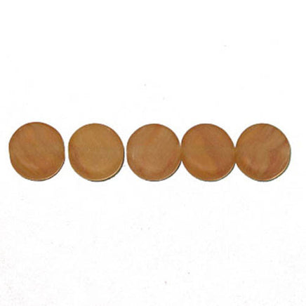 Image of 63097002-25 - Pressed Glass Beads Flat Rnd 8mm Brown Stripe Matt