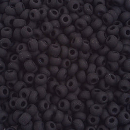 Image of 65429274 - 6/0 Opaque Black Matt Glass Seed Beads 40 Grams