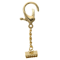 Key Chain-Lobster Trigger with Ribbon Cord End 15x9mm Gold Finish