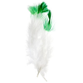 Image of 78003002-07H - Marabou Feathers 4-6" 6g White with Green Tip