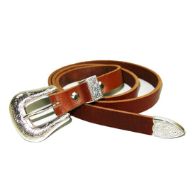 3/4" (19mm) Tan Western Style Leather Belt Handmade in Canada by Zelikovitz
