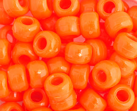 Plastic Crow Beads Orange Opaque 9mm 1000 Pack
