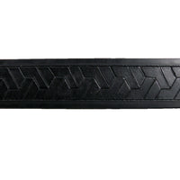 1.25"(32mm) Embossed Geometric Weave Black Buffalo Leather Belt Handmade in Canada by Zelikovitz Size 26-46