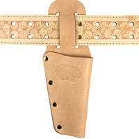 Leather Carpenters Tool Belt - Embossed Skulls and Stitched