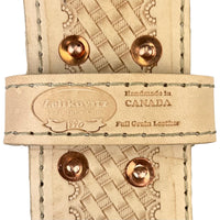 Leather Carpenters Tool Belt - Embossed Basketweave and Stitched