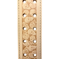 Leather Carpenters Tool Belt - Embossed Skulls and Stitched