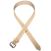 Leather Carpenters Tool Belt - Embossed Basketweave and Stitched