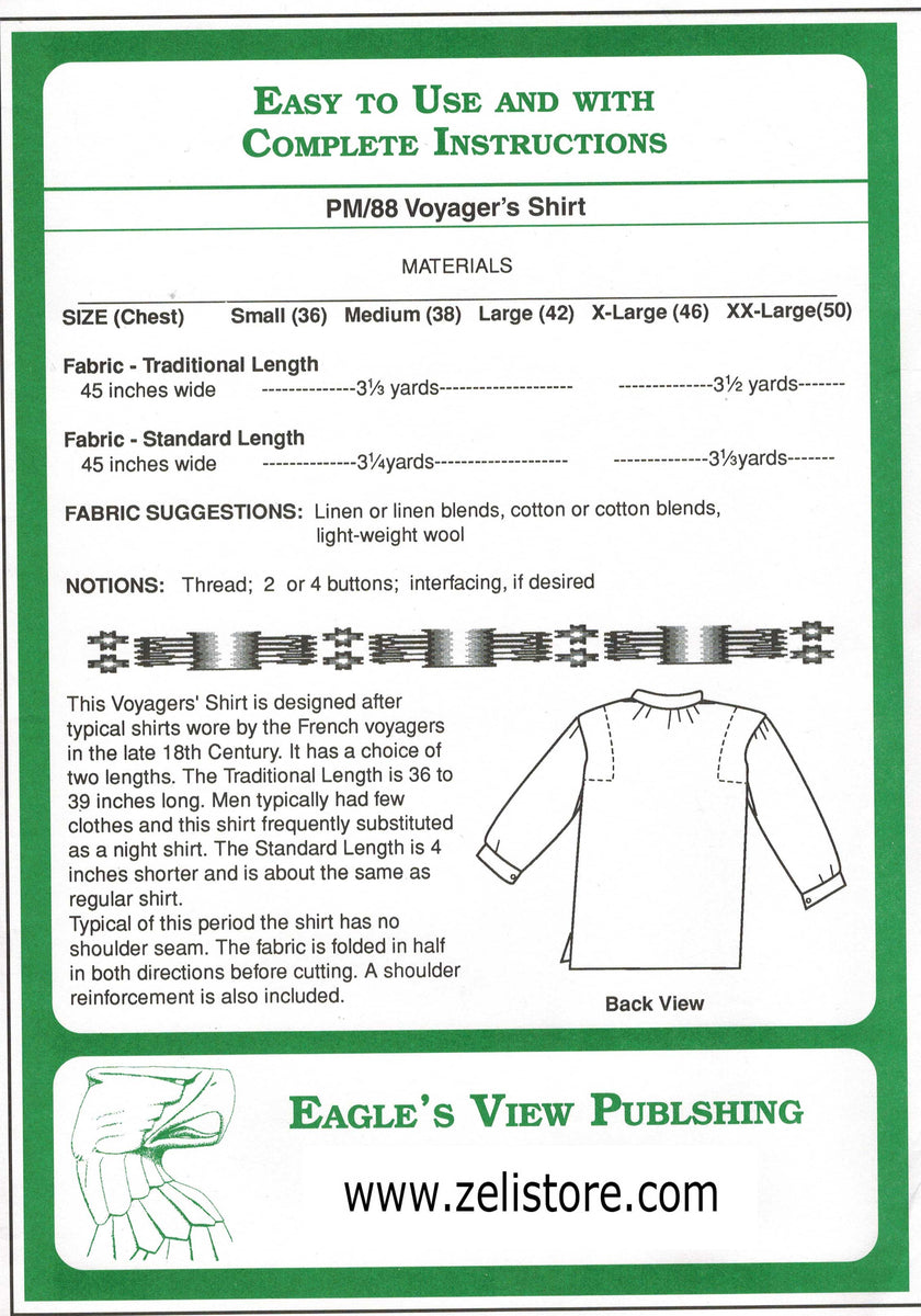 Voyager Shirt Pattern