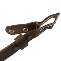 1.25"(32mm) Embossed Geometric Weave Brown Buffalo Leather Belt Handmade in Canada by Zelikovitz Size 26-46