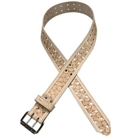 Leather Carpenters Tool Belt - Embossed Skulls and Stitched