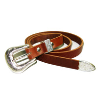 3/4" (19mm) Mahogany Western Style Leather Belt Handmade in Canada by Zelikovitz