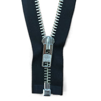 YKK #10 One Way Metal Zipper 22" Silver Color Teeth