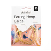 Earring Hoop Large (38mm) Gold 10 pcs