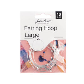 Earring Hoop Large (38mm) Silver 10 pcs