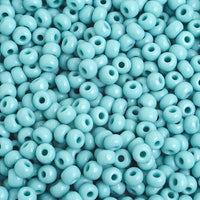 6/0 Turquoise Czech Glass Seed Beads 40 Grams